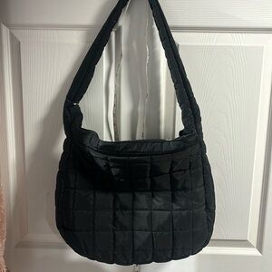 black padded nylon bag